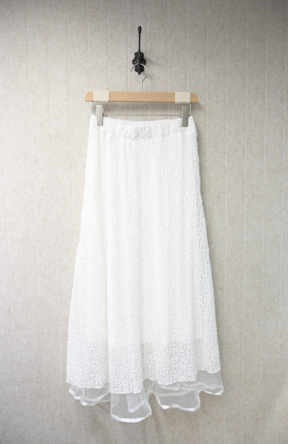 夏季・空氣透視邊蕾絲半身裙 2色入 1S10832