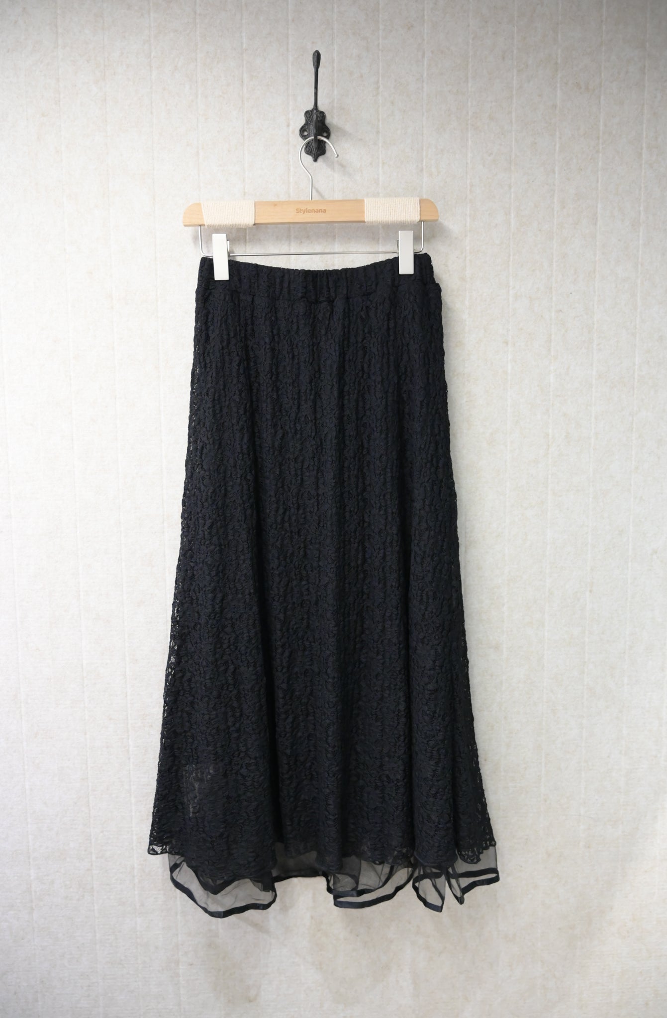 夏季・空氣透視邊蕾絲半身裙 2色入 1S10832
