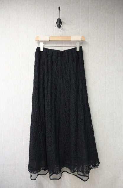 夏季・空氣透視邊蕾絲半身裙 2色入 1S10832