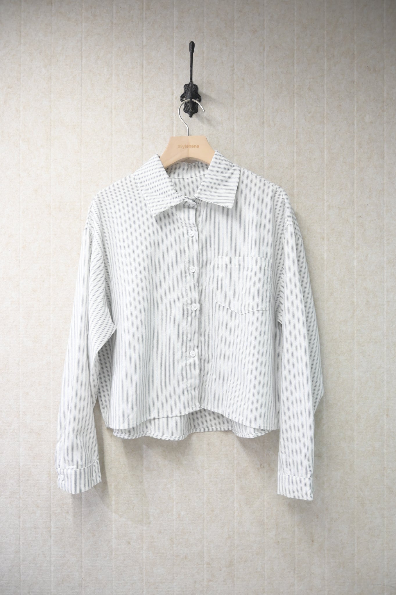 夏季・直紋Cropped恤衫配披肩 2色入 1S60834