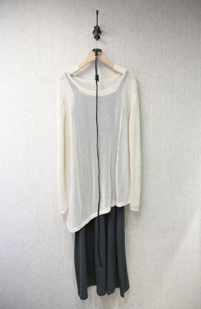夏季・斜網衫配超彈吊帶裙SET 2色入 1S60835