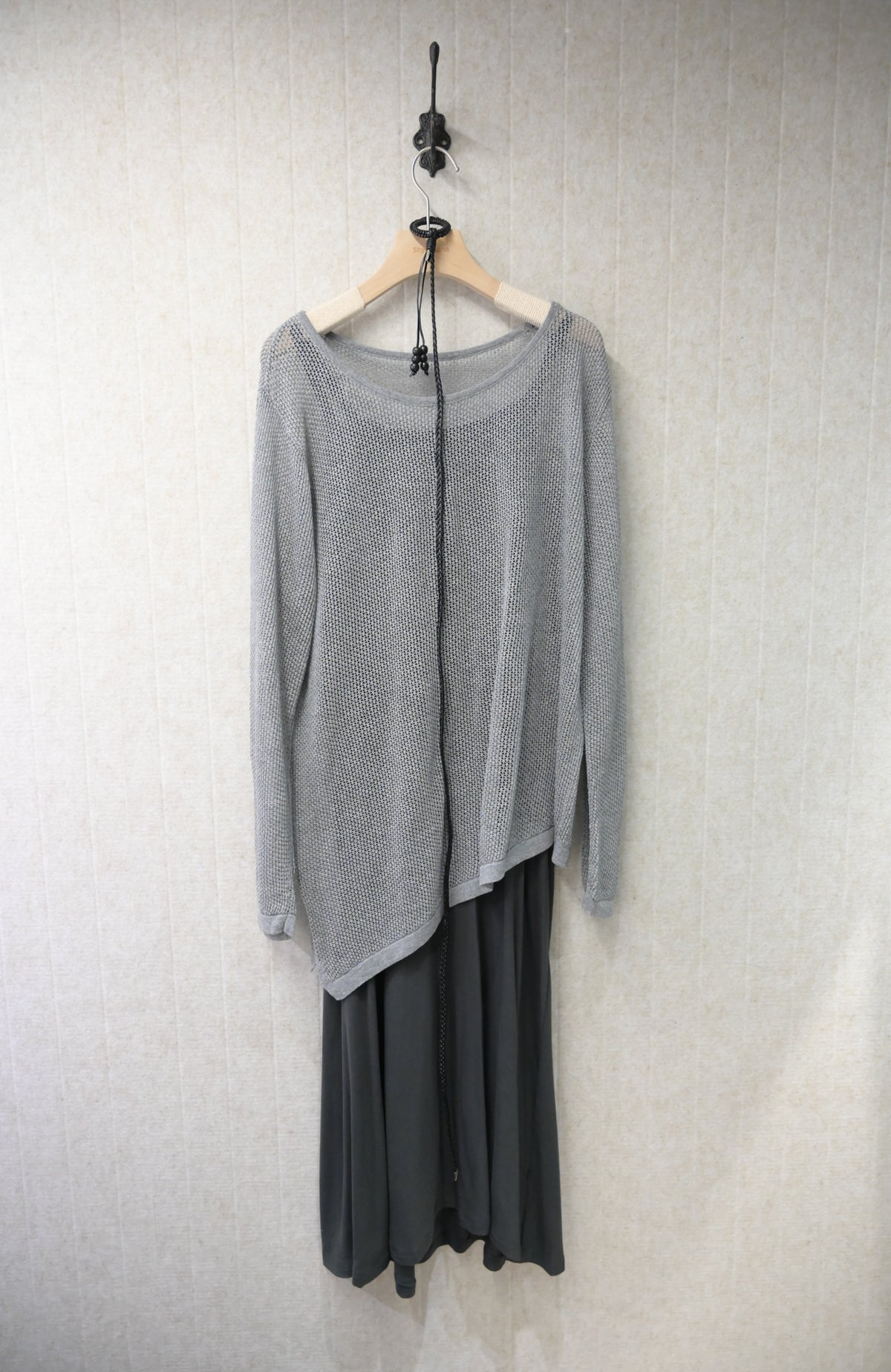 夏季・斜網衫配超彈吊帶裙SET 2色入 1S60835