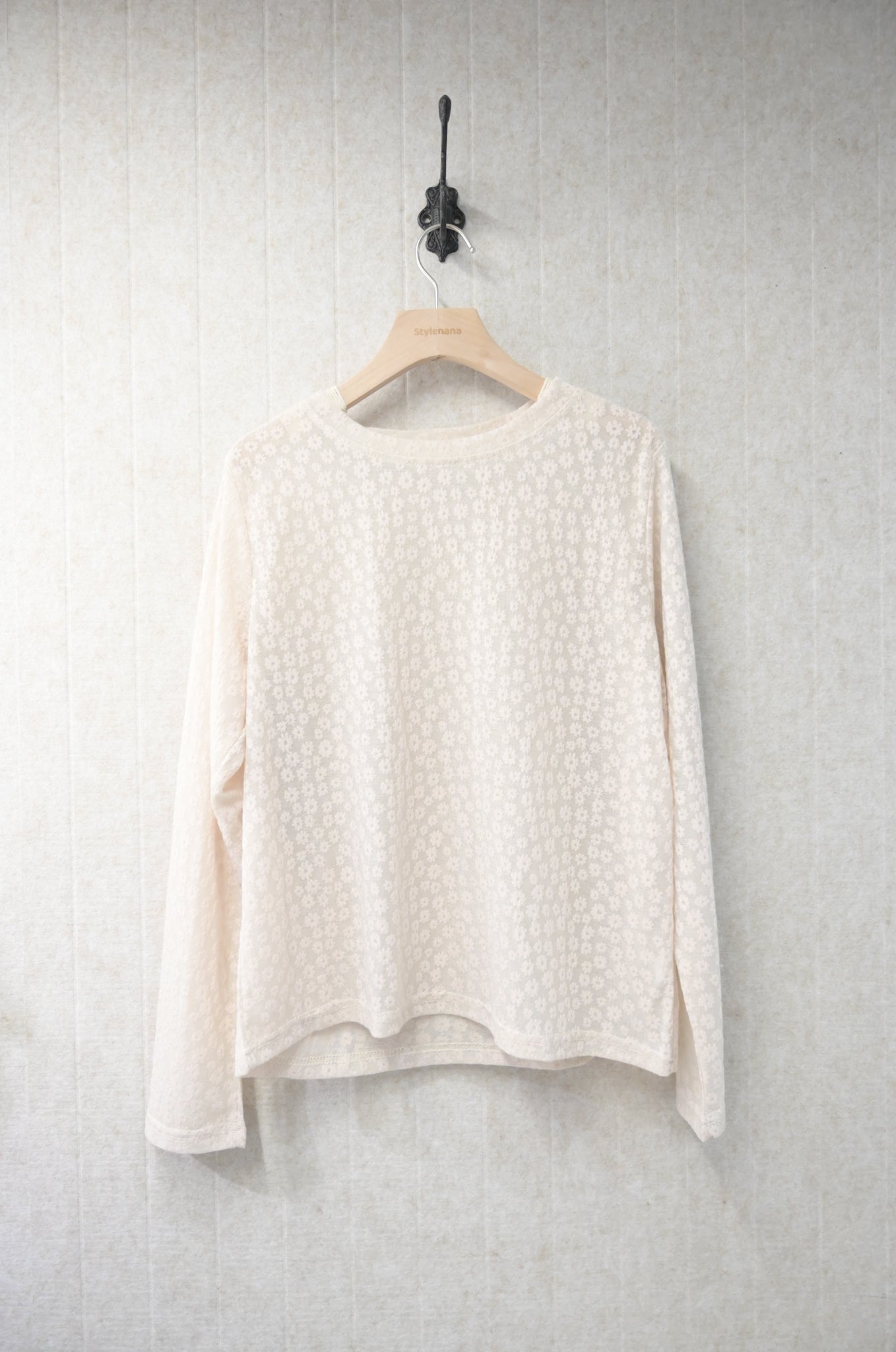 初秋・透視花花薄長袖 2色入 1S60838