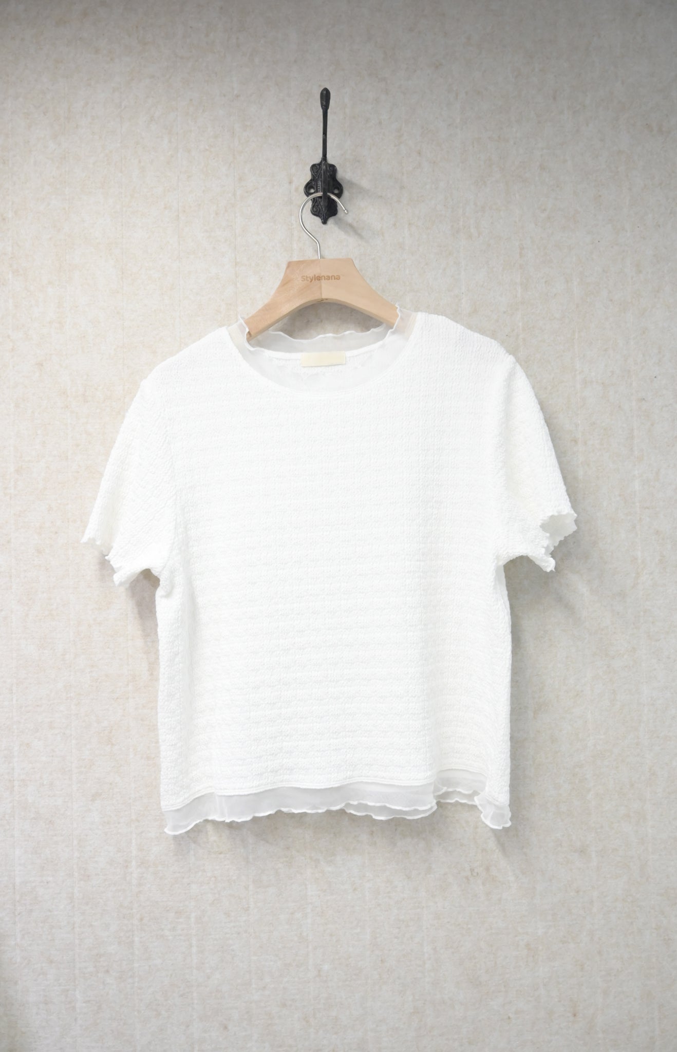 夏季・馬卡龍色透邊上衣 3色入 1S10901