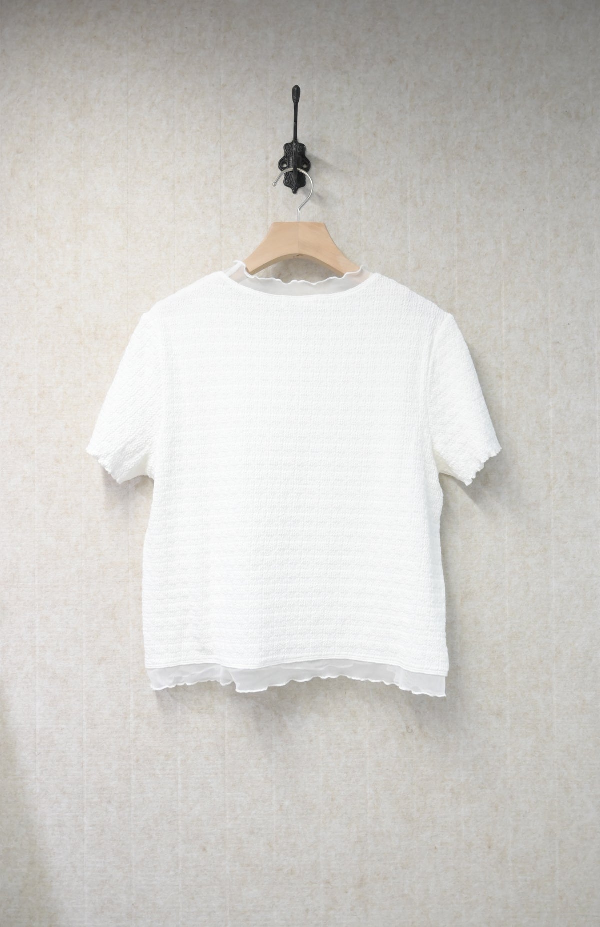 夏季・馬卡龍色透邊上衣 3色入 1S10901