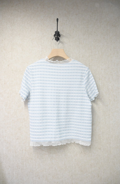 夏季・馬卡龍色透邊上衣 3色入 1S10901