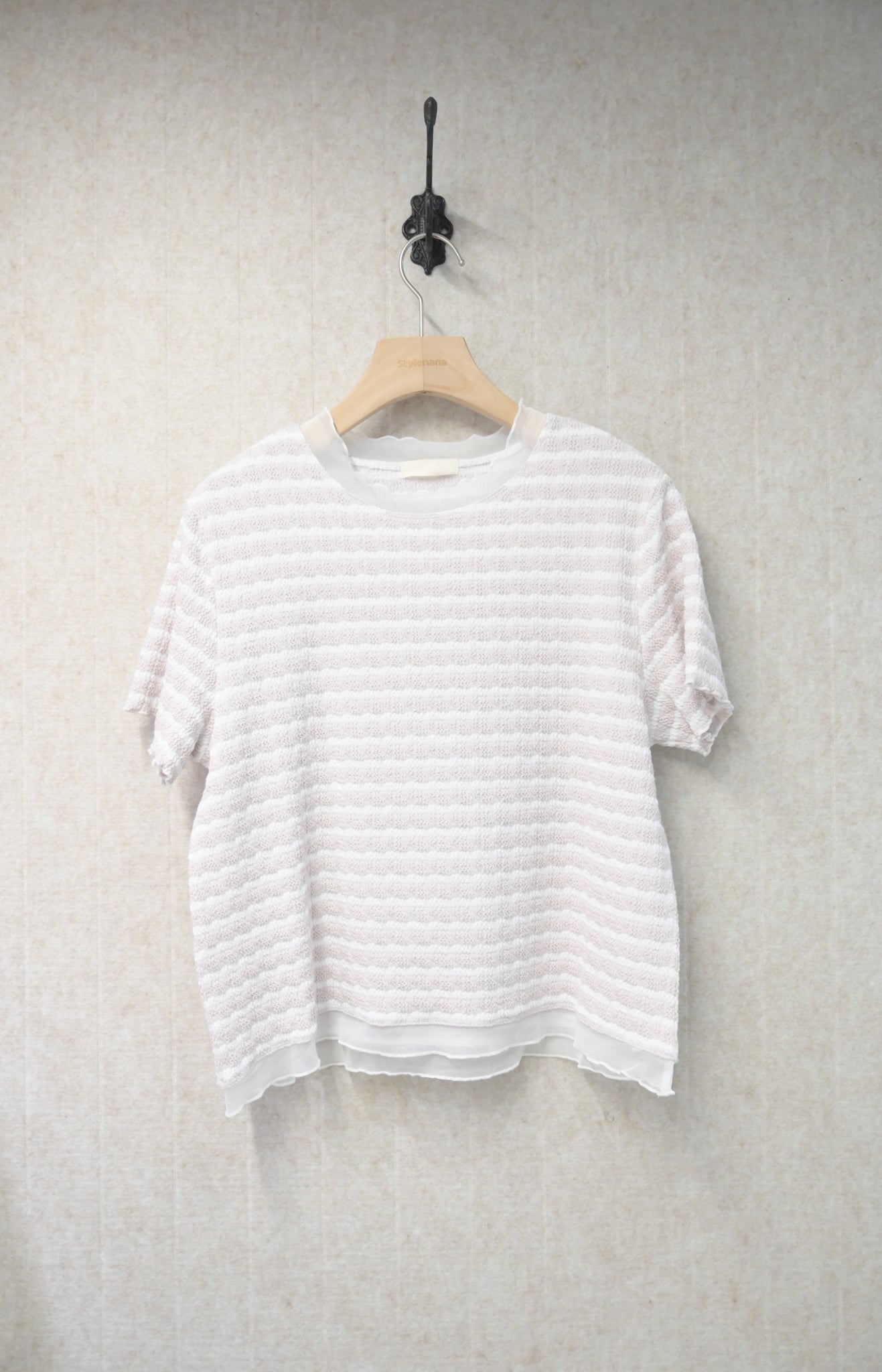 夏季・馬卡龍色透邊上衣 3色入 1S10901