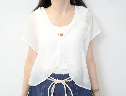 夏季．背心+透視罩衫SET 2色入1S60423