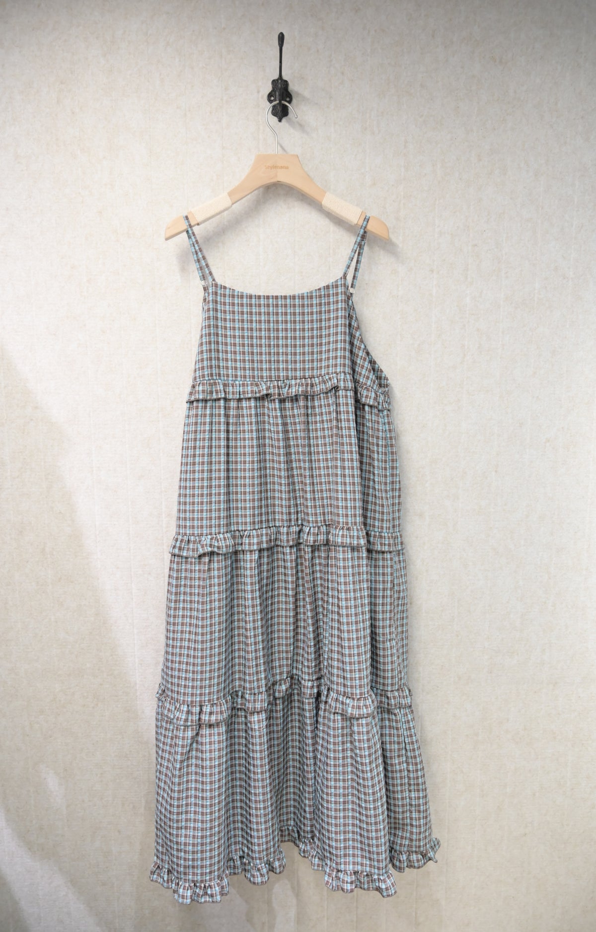 初秋・Ruffles格仔蛋糕長裙 2色入 1S10908