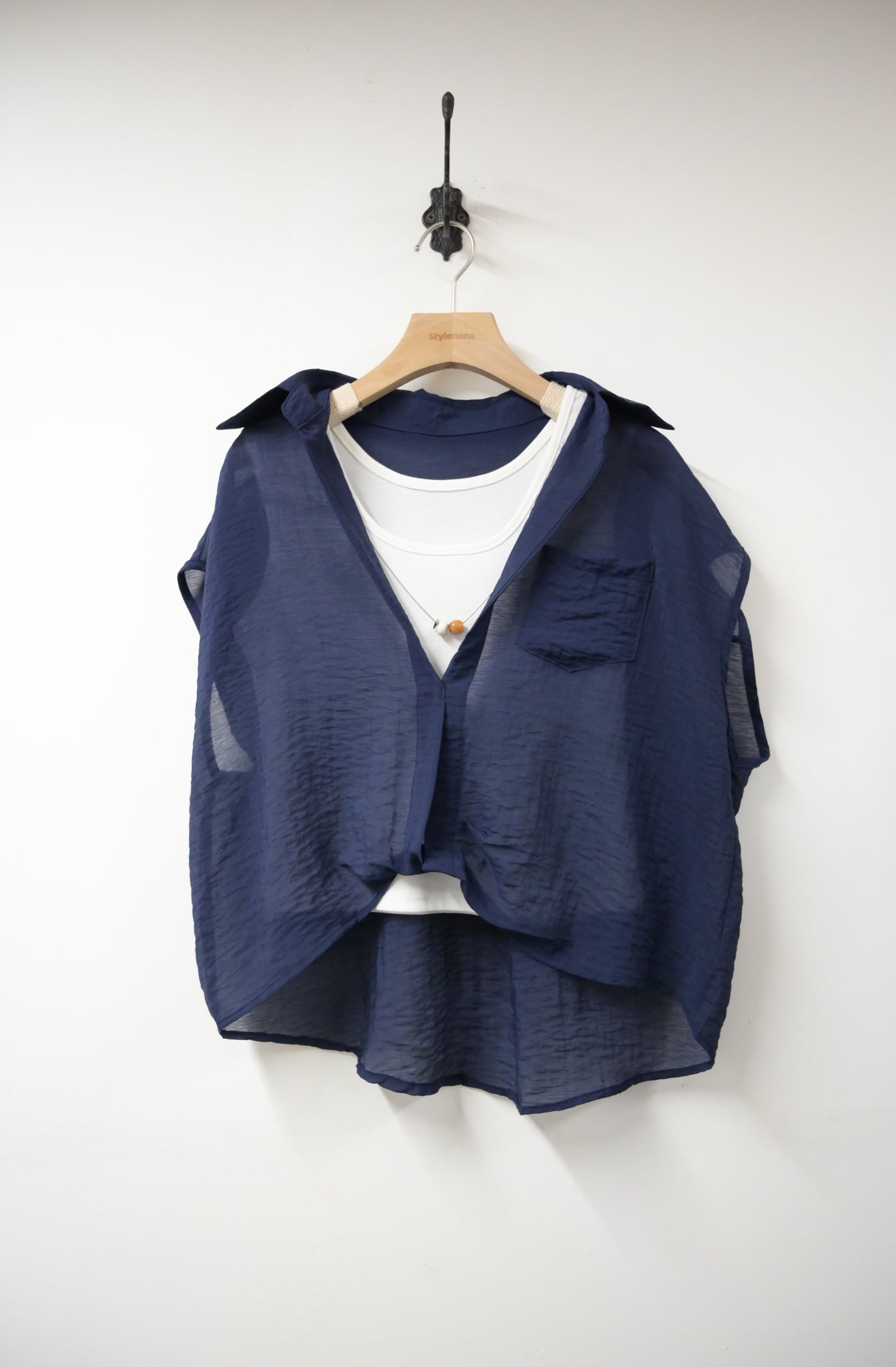 夏季．背心+透視罩衫SET 2色入1S60423