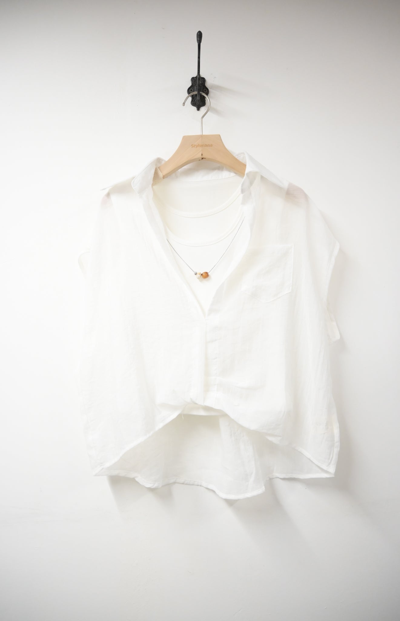 夏季．背心+透視罩衫SET 2色入1S60423