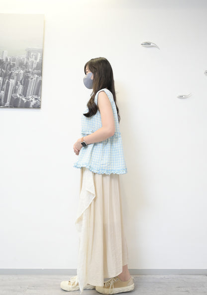 Ruffle綑邊格仔背心 2色入 S50710