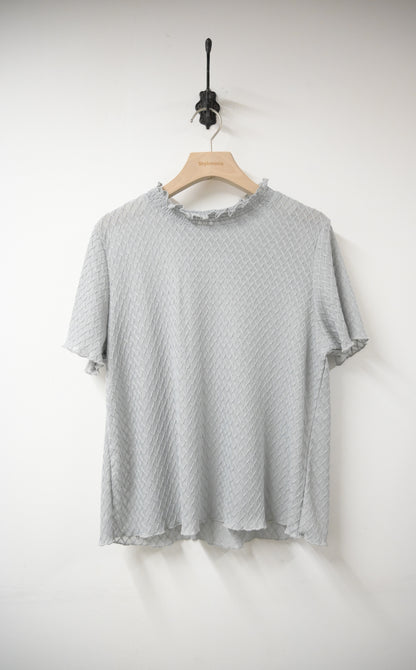 Ruffle領菱形暗紋彈性布料 3色入 S10708
