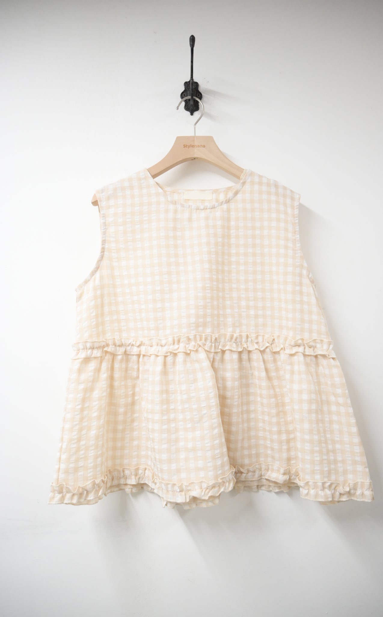 Ruffle綑邊格仔背心 2色入 S50710