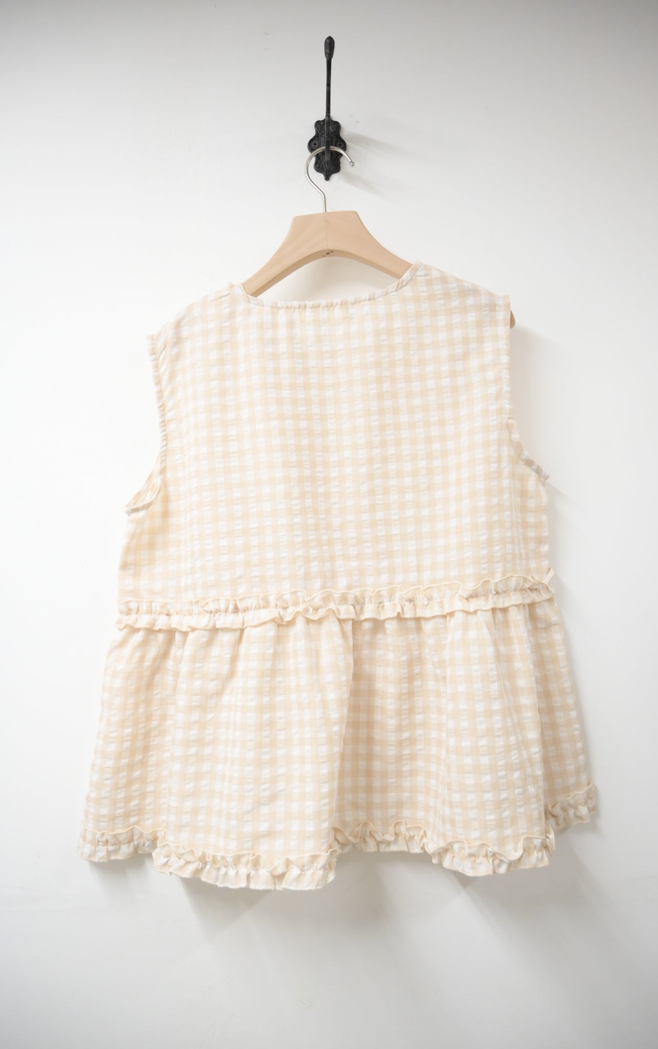 Ruffle綑邊格仔背心 2色入 S50710