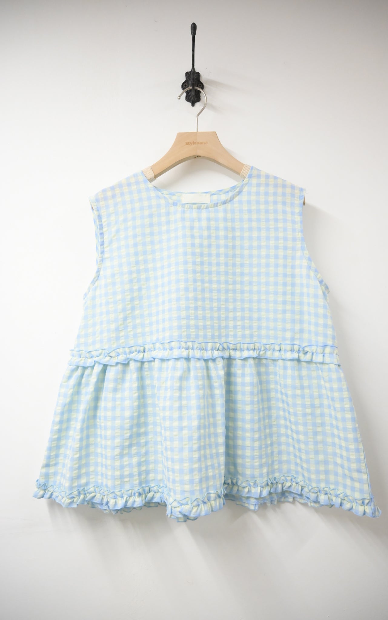 Ruffle綑邊格仔背心 2色入 S50710