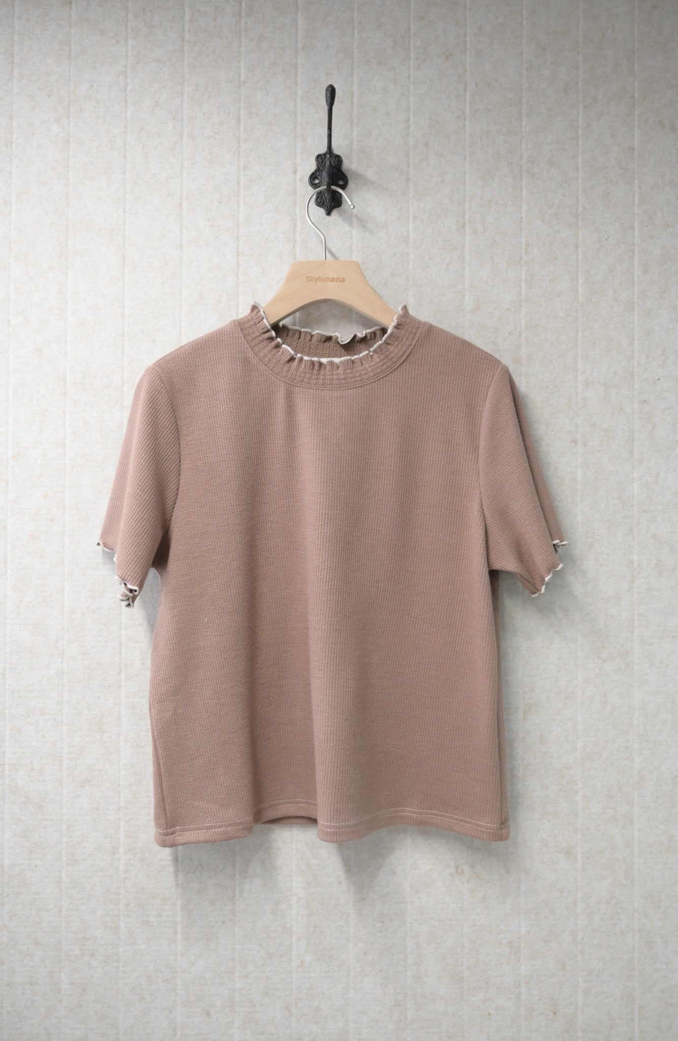 初秋・親膚暗直紋上衣 3色入 1S10920