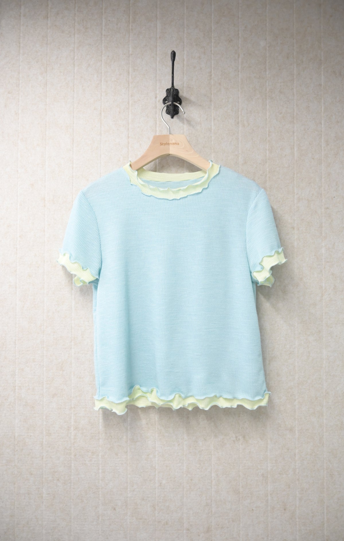 夏季・撞色親膚薄Tee 3色入 1S10921