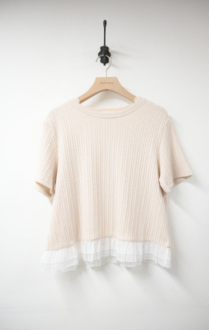 Ruffle邊坑紋超彈Tee 4色入 S50721