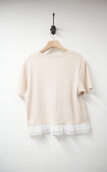 Ruffle邊坑紋超彈Tee 4色入 S50721