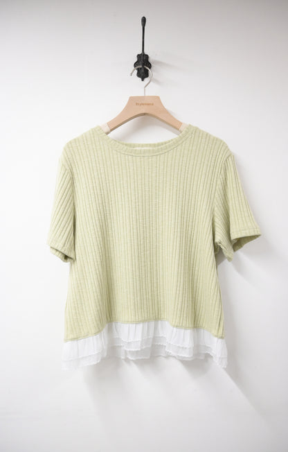 Ruffle邊坑紋超彈Tee 4色入 S50721