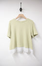 Ruffle邊坑紋超彈Tee 4色入 S50721