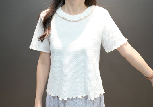 Ruffle BB領粒粒上衣 4色入 S10729