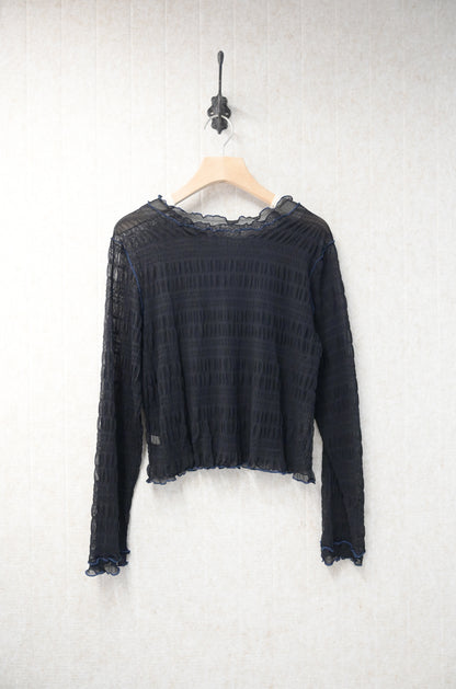 初秋・玻璃透視感紗紗親膚上衣 4色入 1S10932