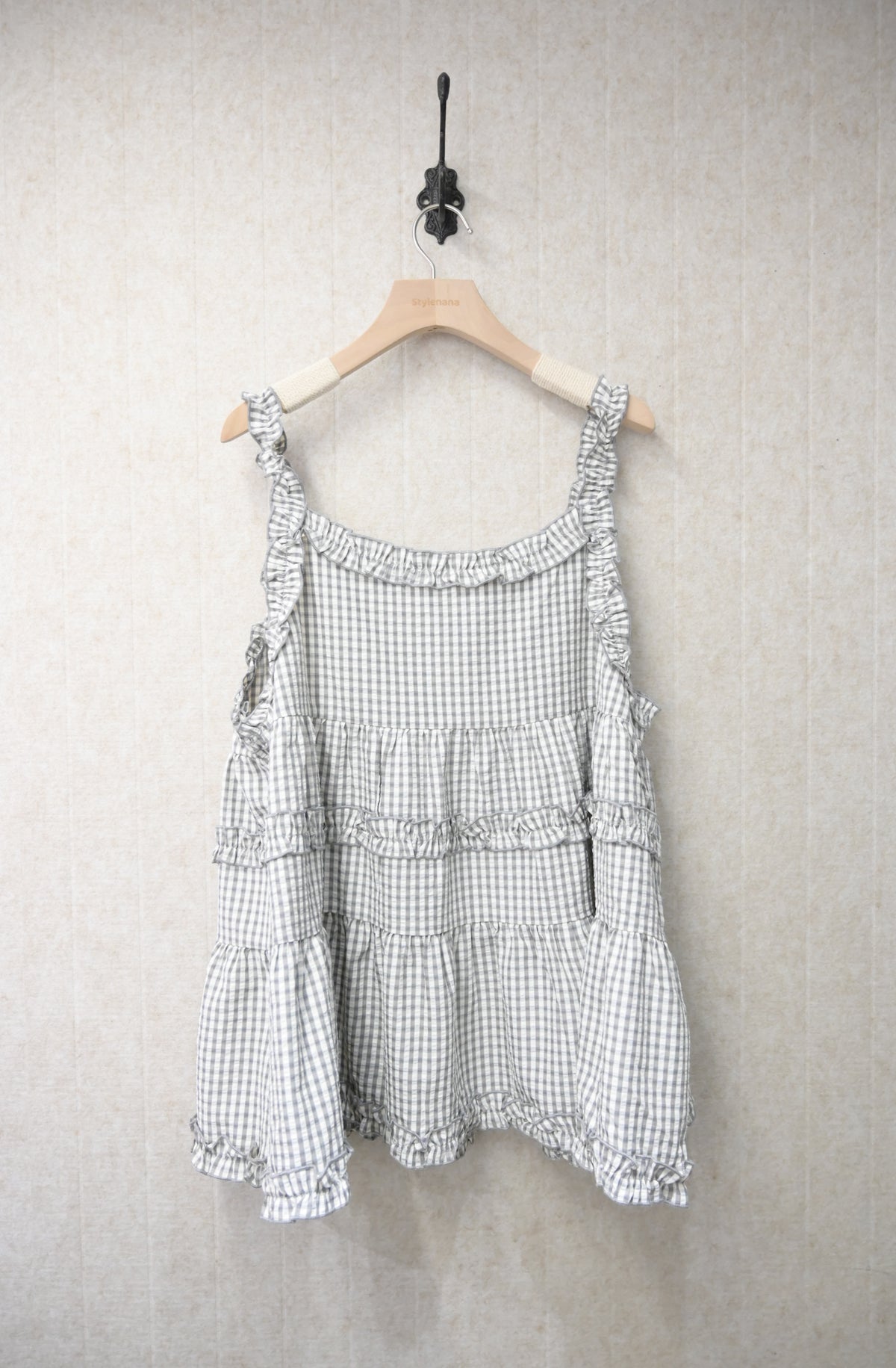 初秋・ Ruffle邊格仔外搭 2色入2W11001