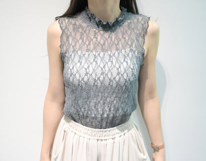 優雅Ruffle領Lace 背心 3色入 S10801