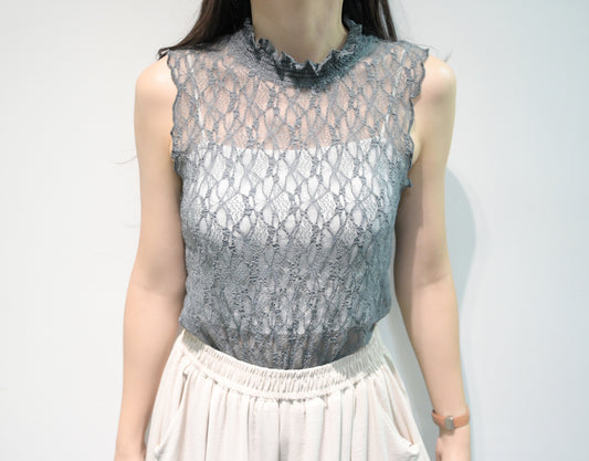 優雅Ruffle領Lace 背心 3色入 S10801