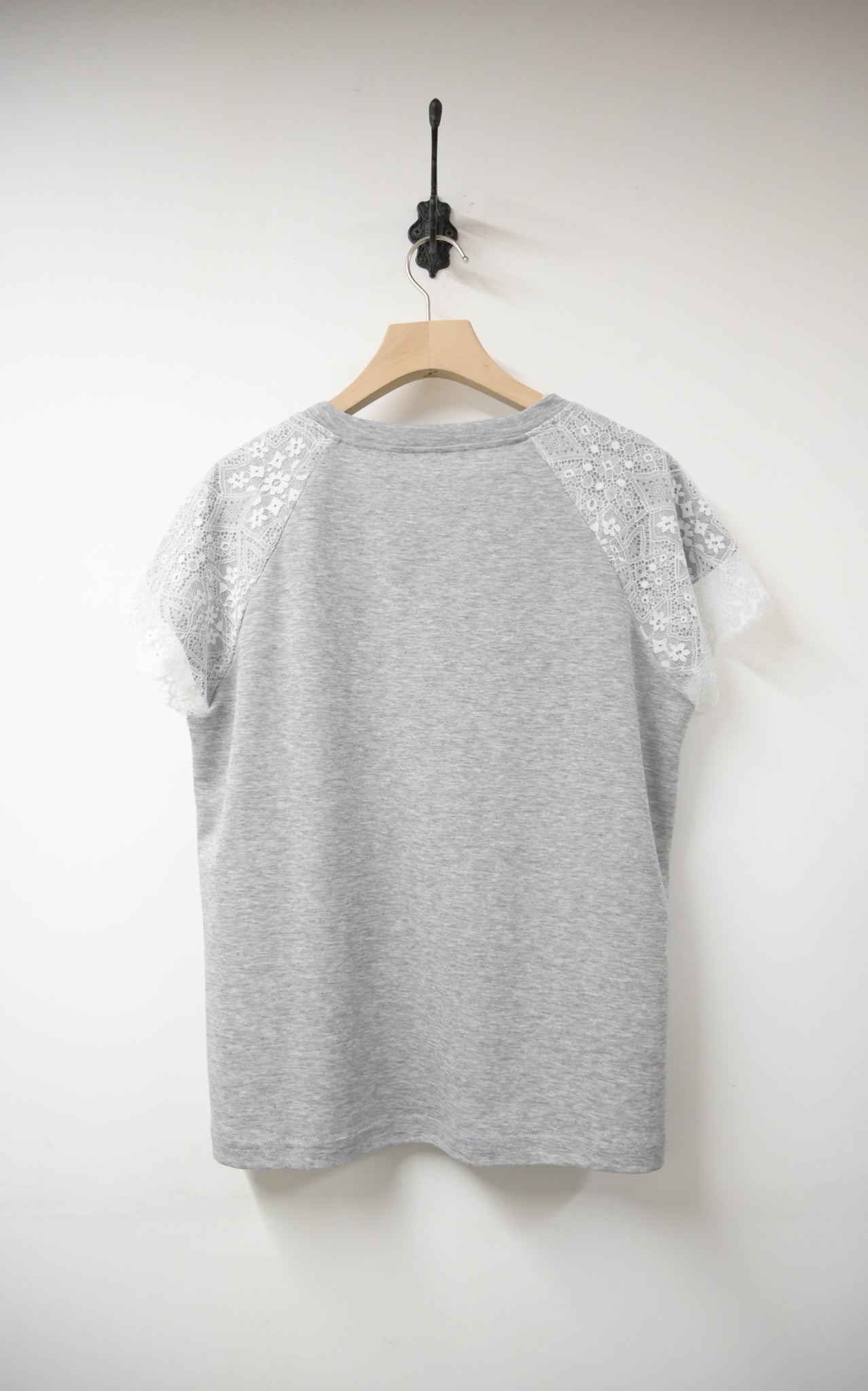 清新Lace袖Print 上衣 2色人 S20803