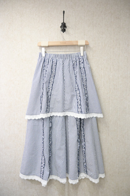 初秋・ 層次感格仔半身裙 2色入 2W11007