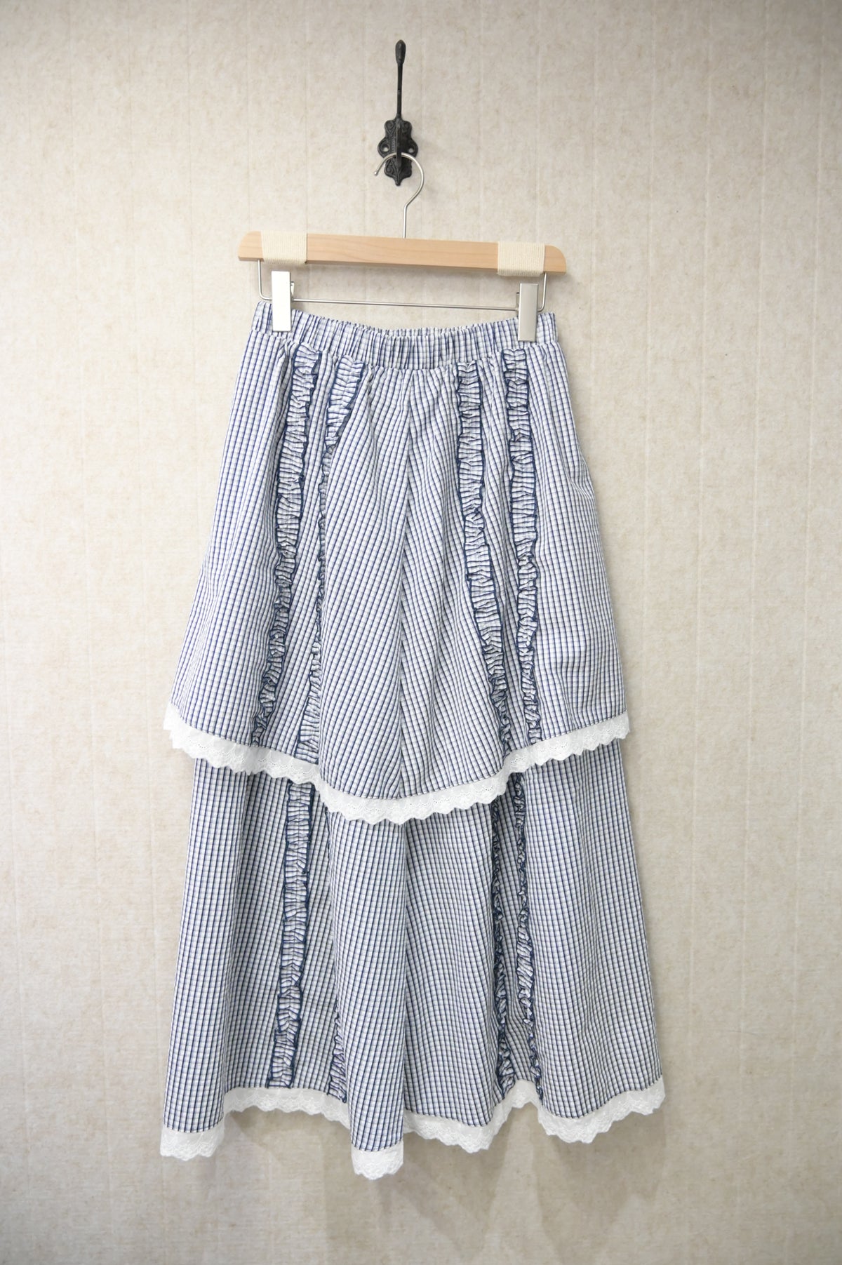 初秋・ 層次感格仔半身裙 2色入 2W11007