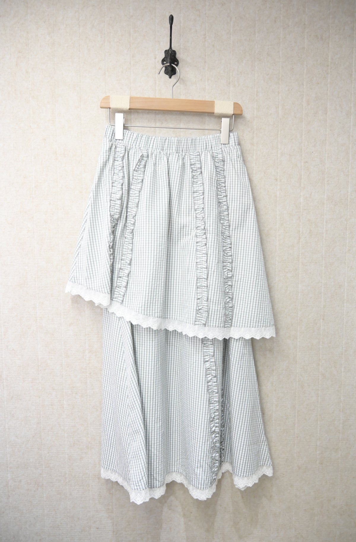 初秋・ 層次感格仔半身裙 2色入 2W11007
