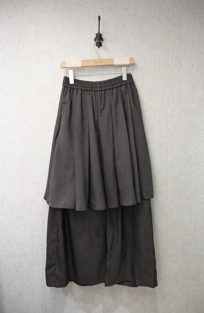 初秋・ 假兩件百褶裙褲 2色入2W11008