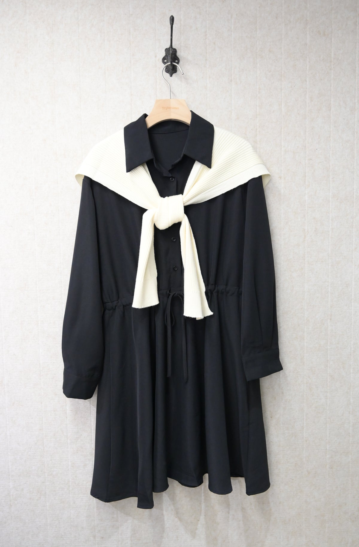 初秋・ 雪紡披肩連身裙 2色入2W61010