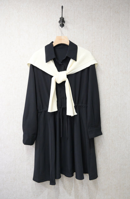 初秋・ 雪紡披肩連身裙 2色入2W61010