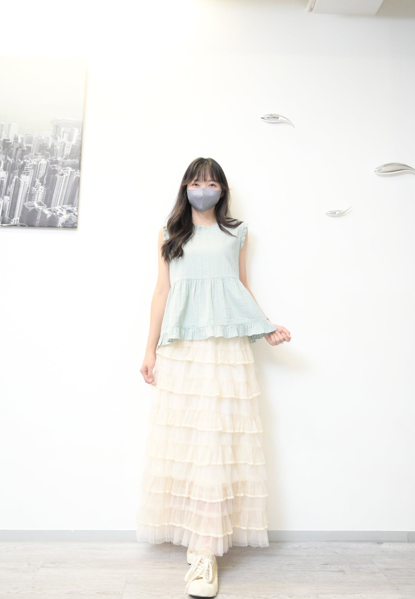 提花圖案ruffle邊蛋糕背心 2色入 S50810