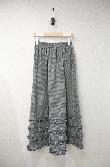 初秋・下垂感細格仔半身裙 2色入 2W11013