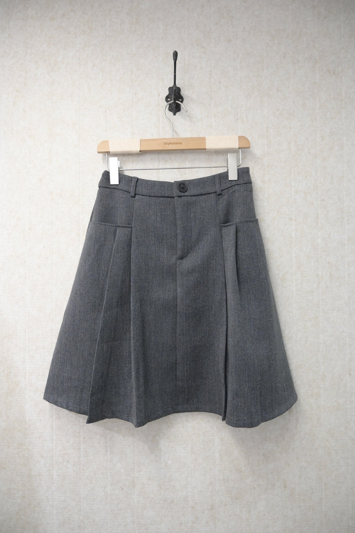 初秋・及膝厚料百褶裙 2色入 2W61015