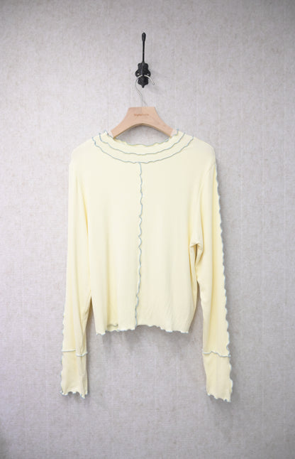 初秋・超彈性親膚木耳邊薄長袖 6色入 2W11019