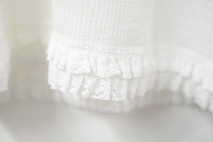 Ruffle lace邊彈性柔軟上衣 3色入 S50813