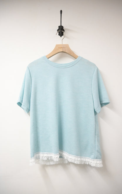 Ruffle lace邊彈性柔軟上衣 3色入 S50813