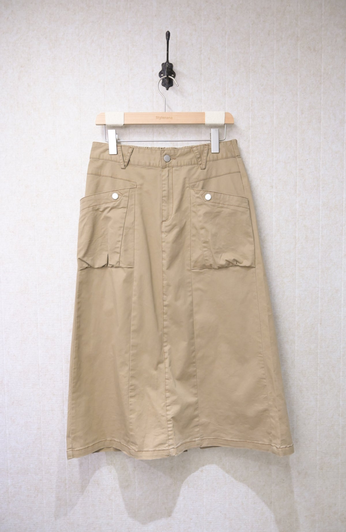 初秋・棉料明線後開差半身裙 2色入 2W31026