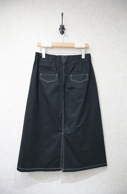 初秋・棉料明線後開差半身裙 2色入 2W31026