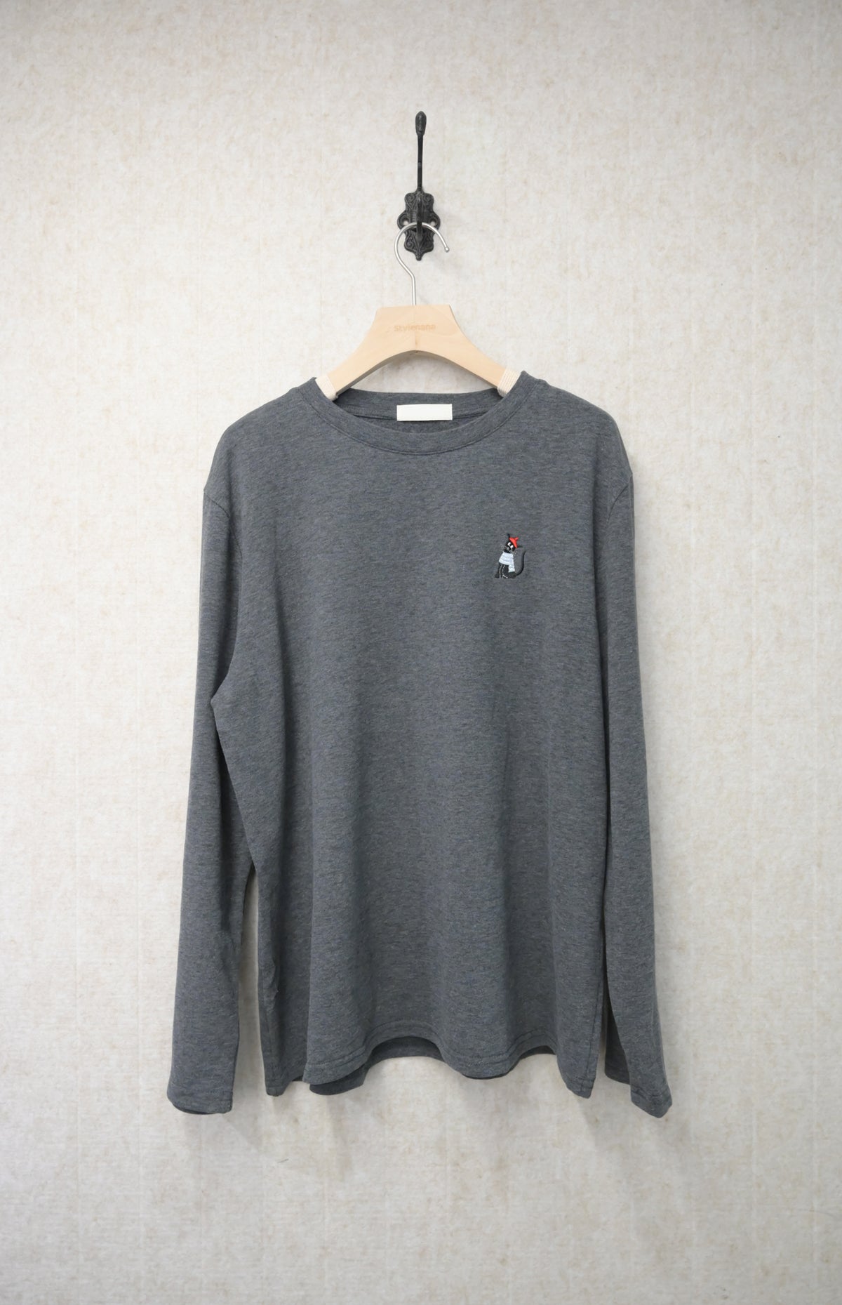 初秋・刺繡貓貓圖案磨毛衛衣 2色入  2W51028