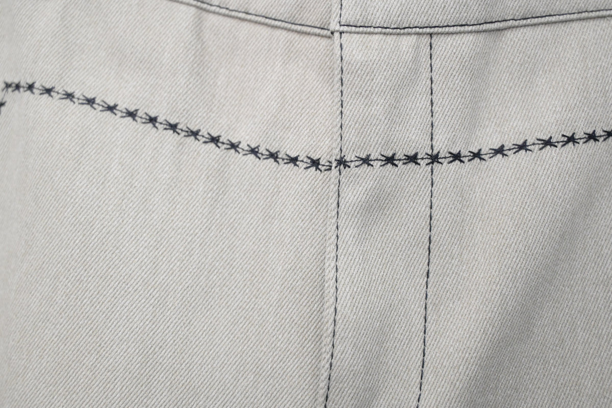 初秋・刺繡明線挺身料斜布褲 2色入 2W21031