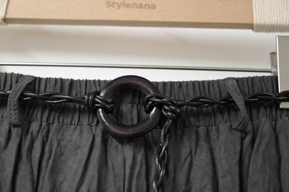 初秋～壓褶皺皺免熨半身裙連Belt 2色入 S60833