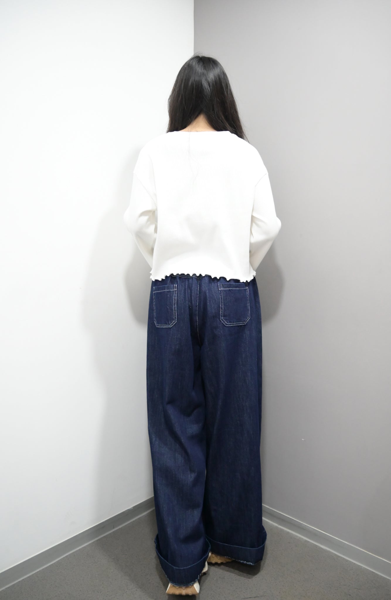 初秋・寬鬆落地軟牛仔褲 1W71004
